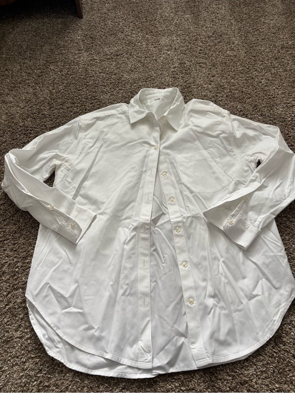 bp White Long-Sleeve Button-Up Dress Shirt